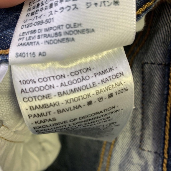 LEVI'S Premium Label Size 31 Jeans button fly High Rise Cut Offs Shorts 501 Dark - Picture 7 of 11